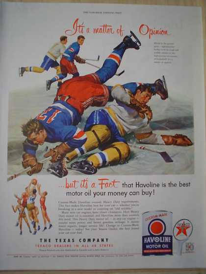 Texaco Havoline Motor Oil The Texas Company Basketball and Hockey theme (1952)