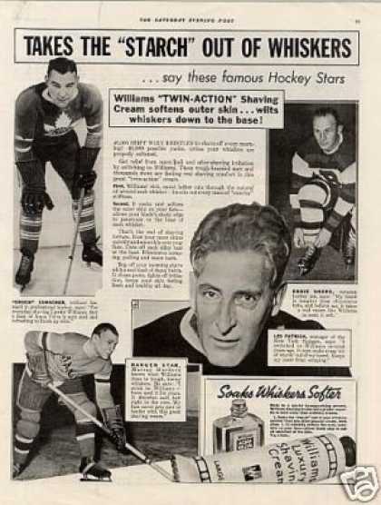 William’s Shaving Cream Ad Famous Hockey Players (1937)
