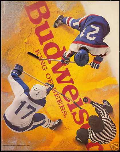 Ice Hockey Game Budweiser Beer Photo (1989)